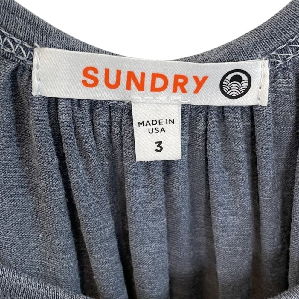 Sundry Flowy Tiered Maxi Dress With Spaghetti Straps In Heathered Blue, L - Picture 7 of 8